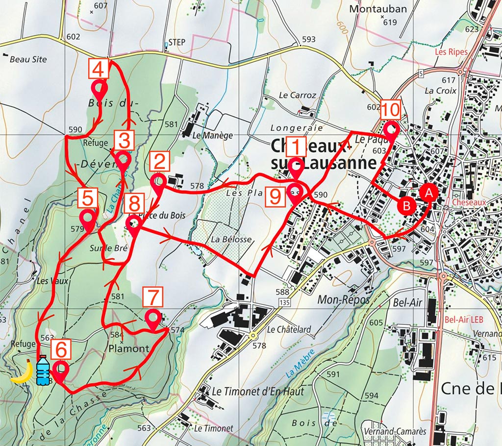 Parcours de la course 10km - Les Traîne-Savates